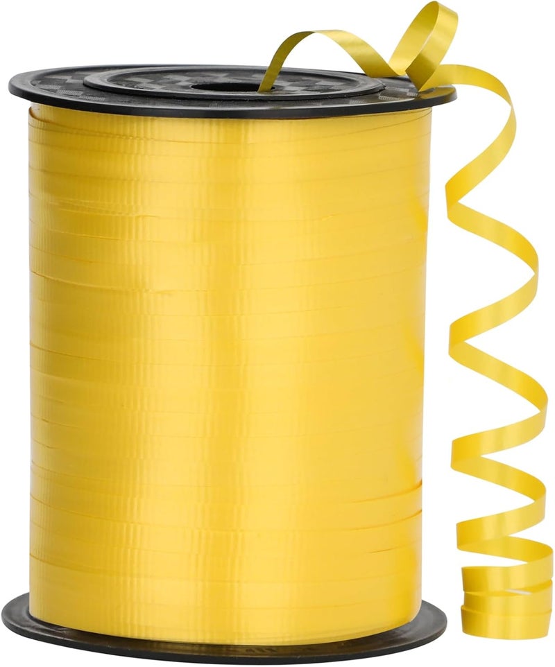 OMISELIO Yellow Ribbon - 500 Yard Crimped Curly Ribbon for Gift Wrapping, Balloons, Parties & More - Image 1
